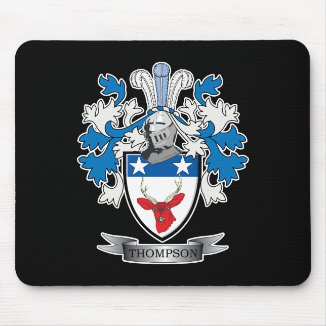 Thompson Family Crest Coat of Arms Mouse Pad (Front)