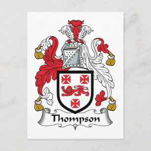 Thompson Family Crest Postcard