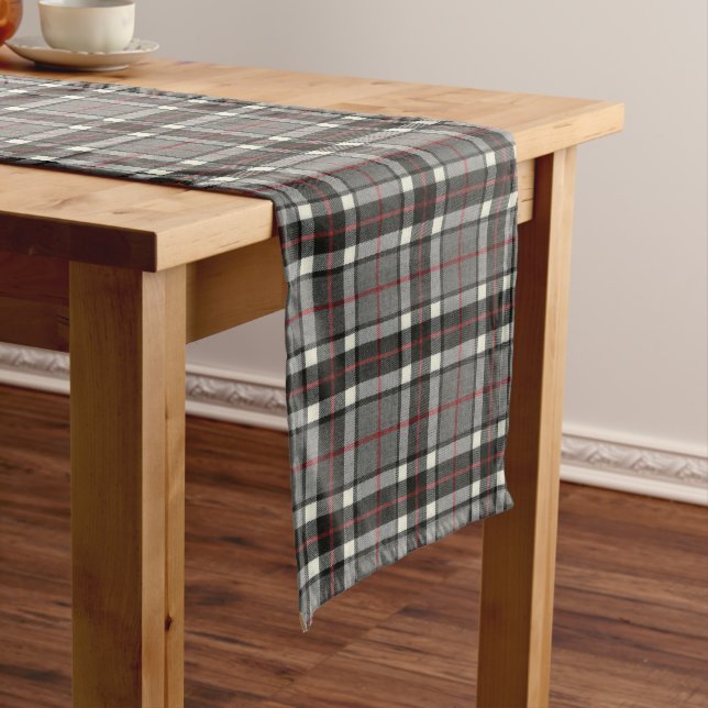 Thompson Grey Modern Original Scottish Tartan Medium Table Runner (In Situ)