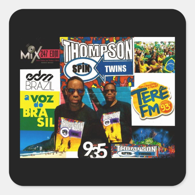 THOMPSON SPIN TWINS Square Stickers (Front)