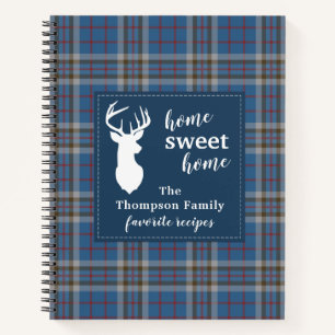 Thompson Tartan Personalized Plaid Family Recipe Notebook