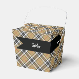 Thomson Camel Tartan Plaid Pattern Family Fashion Favor Box