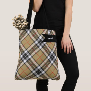 Thomson Camel Tartan Plaid Pattern Family Fashion Tote Bag