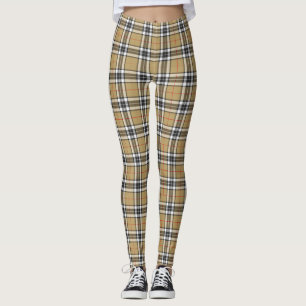 Thomson Camel Tartan Plaid Pattern Family Smaller Leggings