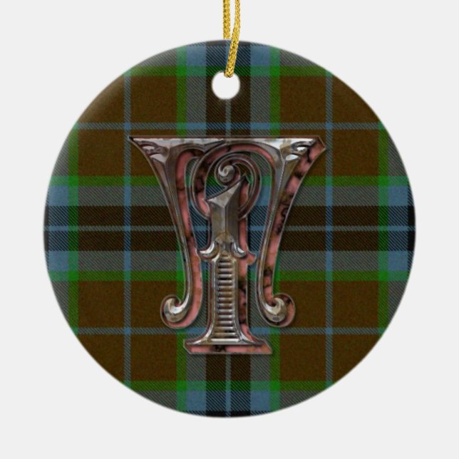 Thomson Plaid Monogram ornament (Front)