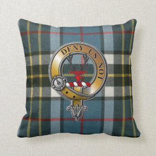 Thomson Tartan & Badge Throw Pillow