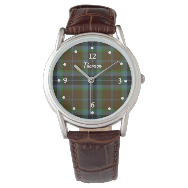 Thomson Tartan Plaid Faced Custom Watch (Front)