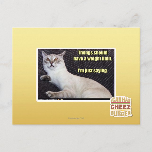 Thongs should have a weight limit. postcard (Front)