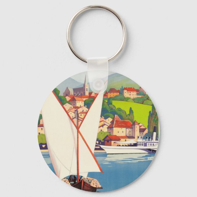 Thonon Les Bains French Travel Europe Keychain (Front)