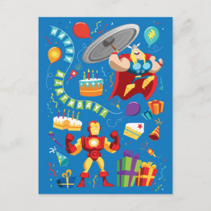 Thor and Iron Man Birthday Celebration Postcard
