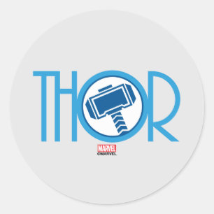 Thor Art Deco Name Classic Round Sticker