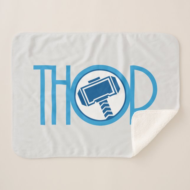 Thor Art Deco Name Sherpa Blanket (Front (Horizontal))