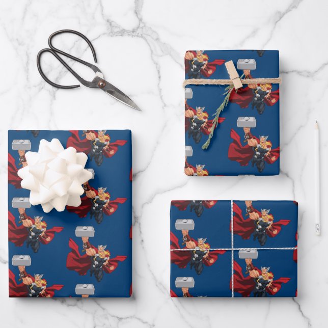 Thor Assemble Wrapping Paper Sheet (Front)