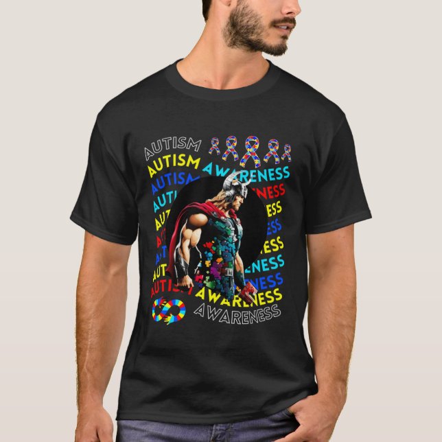 Thor Autism Awareness Navigating Autism Autism Chi T-Shirt (Front)
