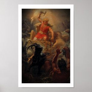 Thor Battles the Giants Poster