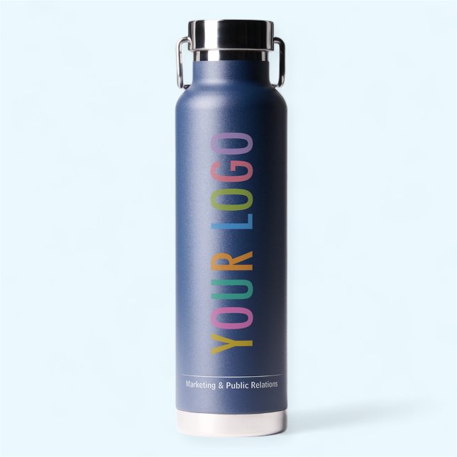 Thor Copper Vacuum Insulated Bottle 22oz Navy Blue (MISOOK Thor Navy Blue Insulated Water Bottle with Logo)