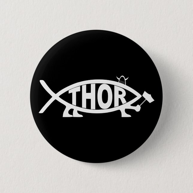 THOR Fish 2 Inch Round Button (Front)