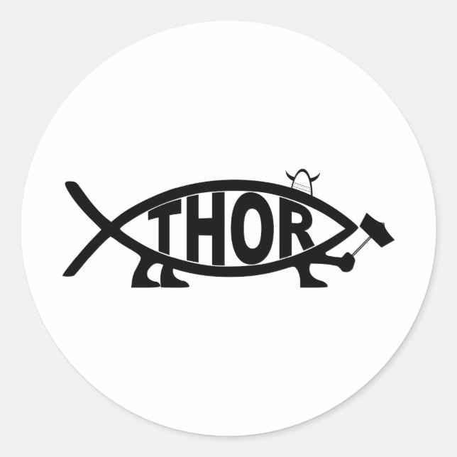THOR Fish Classic Round Sticker (Front)