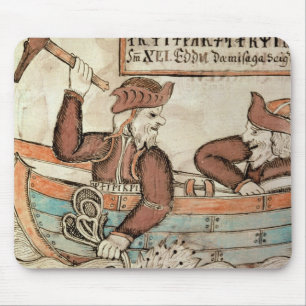 Thor fishing for the serpent of Midgard Mouse Pad