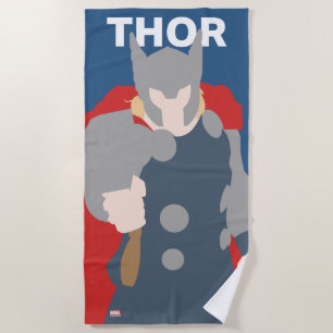 Thor Flat Color Character Art Beach Towel