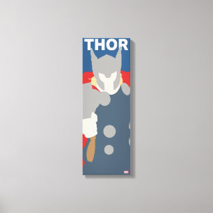 Thor Flat Colour Character Art Canvas Print