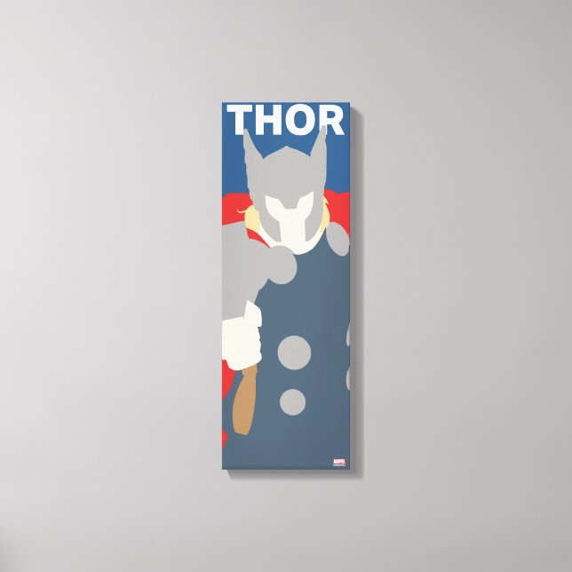 Thor Flat Colour Character Art Canvas Print (Front)