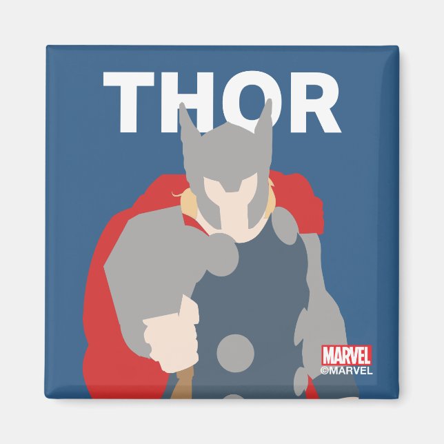 Thor Flat Colour Character Art Magnet (Front)