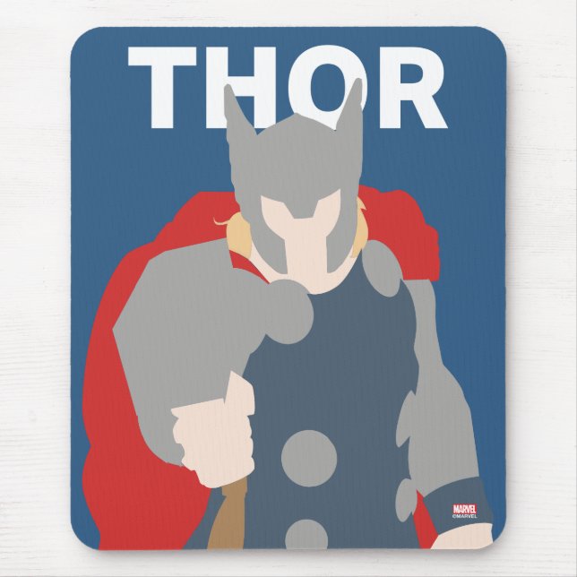 Thor Flat Colour Character Art Mouse Pad (Front)