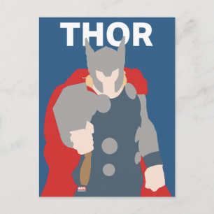 Thor Flat Colour Character Art Postcard