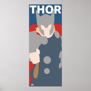 Thor Flat Colour Character Art Poster