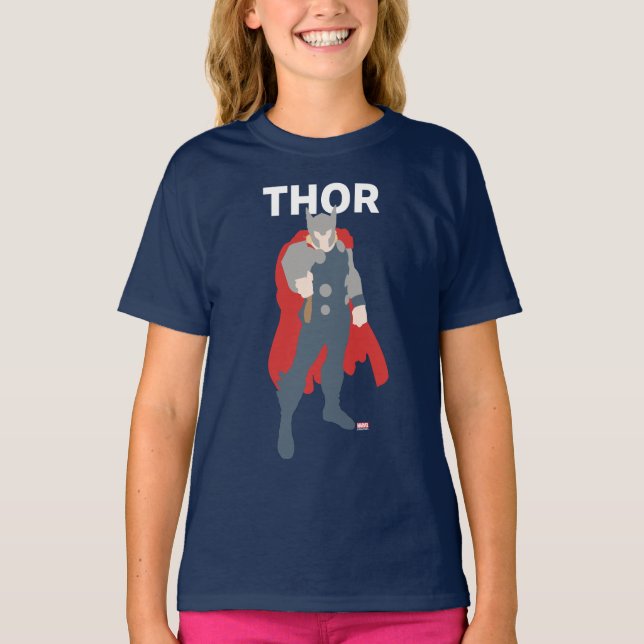 Thor Flat Colour Character Art T-Shirt (Front)