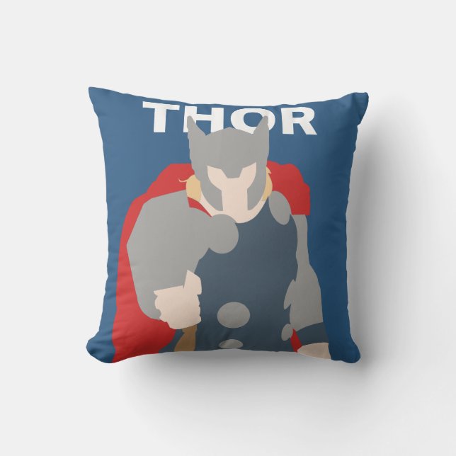 Thor Flat Colour Character Art Throw Pillow (Front)