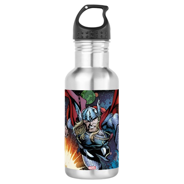 Thor Flying Through Space Comic Panel 710 Ml Water Bottle (Front)