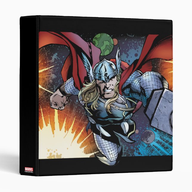 Thor Flying Through Space Comic Panel Binder (Front/Spine)