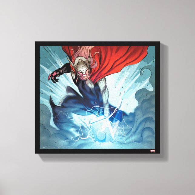 Thor Hammer Comic Panel Canvas Print (Front)