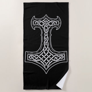 Thor Hammer Mjolnir Knot Beach Towel