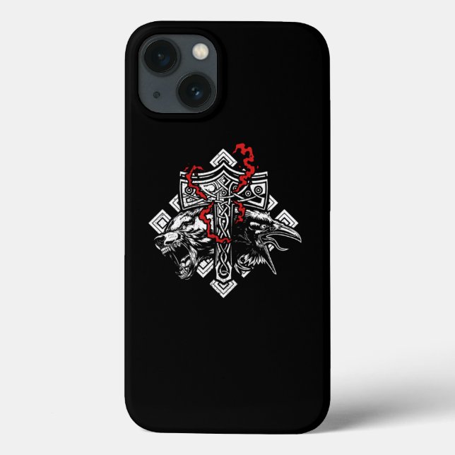Thor Hammer Mjolnir Rune Protection Odin Raven Vik Case-Mate iPhone Case (Back)