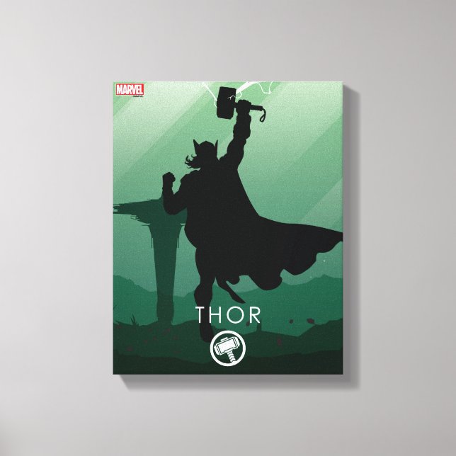 Thor Heroic Silhouette Canvas Print (Front)