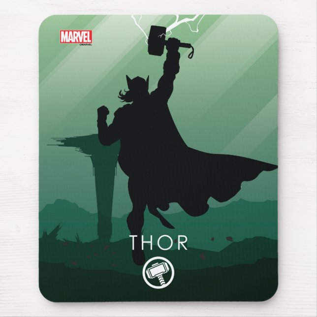 Thor Heroic Silhouette Mouse Pad (Front)
