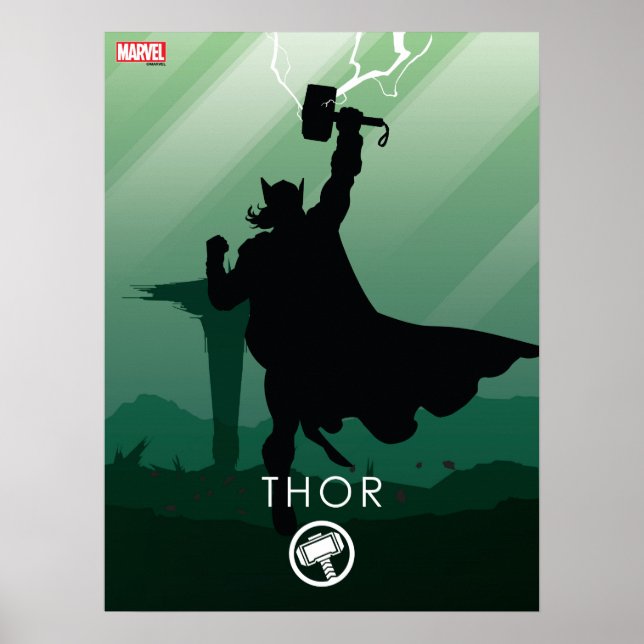 Thor Heroic Silhouette Poster (Front)