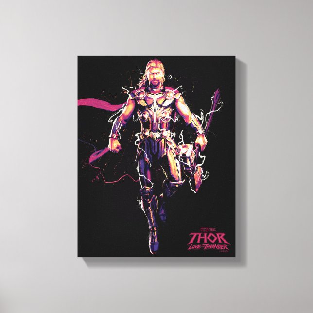 Thor Illustrated Character Art Canvas Print (Front)
