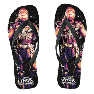Thor Illustrated Character Art Flip Flops