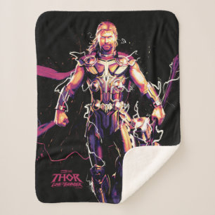 Thor Illustrated Character Art Sherpa Blanket