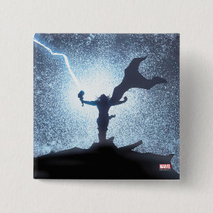 Thor Lightning Comic Panel 2 Inch Square Button