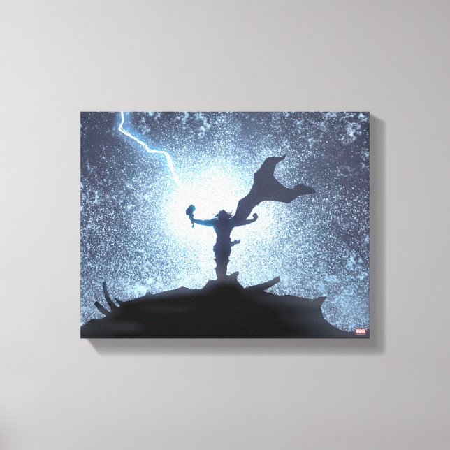 Thor Lightning Comic Panel Canvas Print (Front)