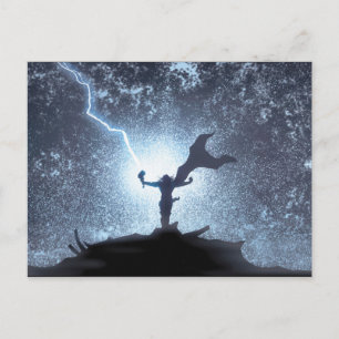 Thor Lightning Comic Panel Postcard