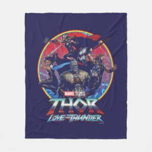 Thor: Love and Thunder Retro Group Graphic Fleece Blanket