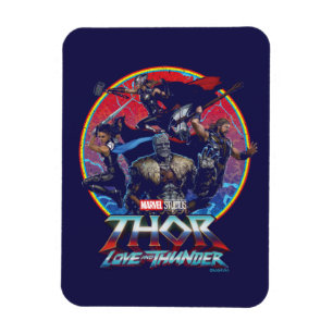 Thor: Love and Thunder Retro Group Graphic Magnet