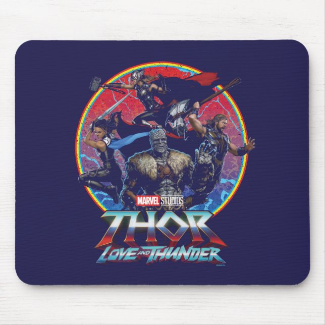 Thor: Love and Thunder Retro Group Graphic Mouse Pad (Front)