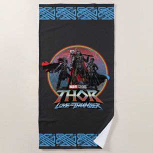 Thor: Love and Thunder Vintage Group Graphic Beach Towel